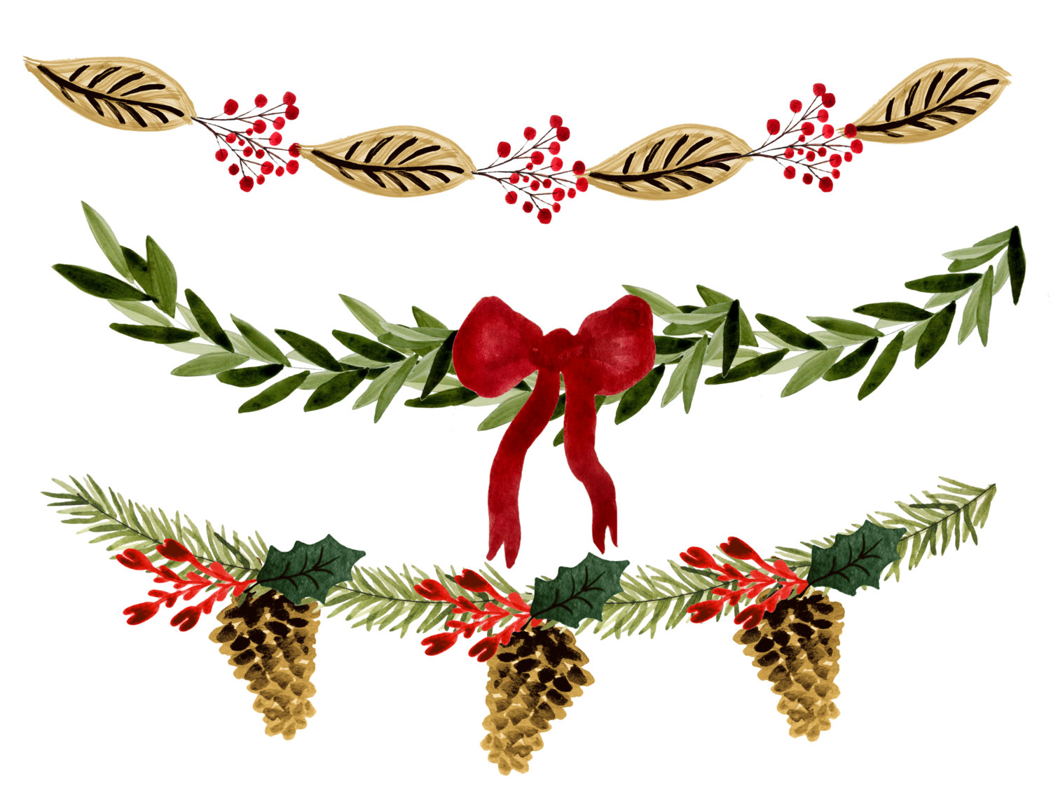 Pine Garland Clipart | Free download on ClipArtMag