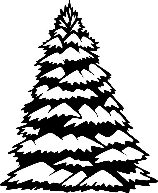 Pine Tree Black And White Free download on ClipArtMag