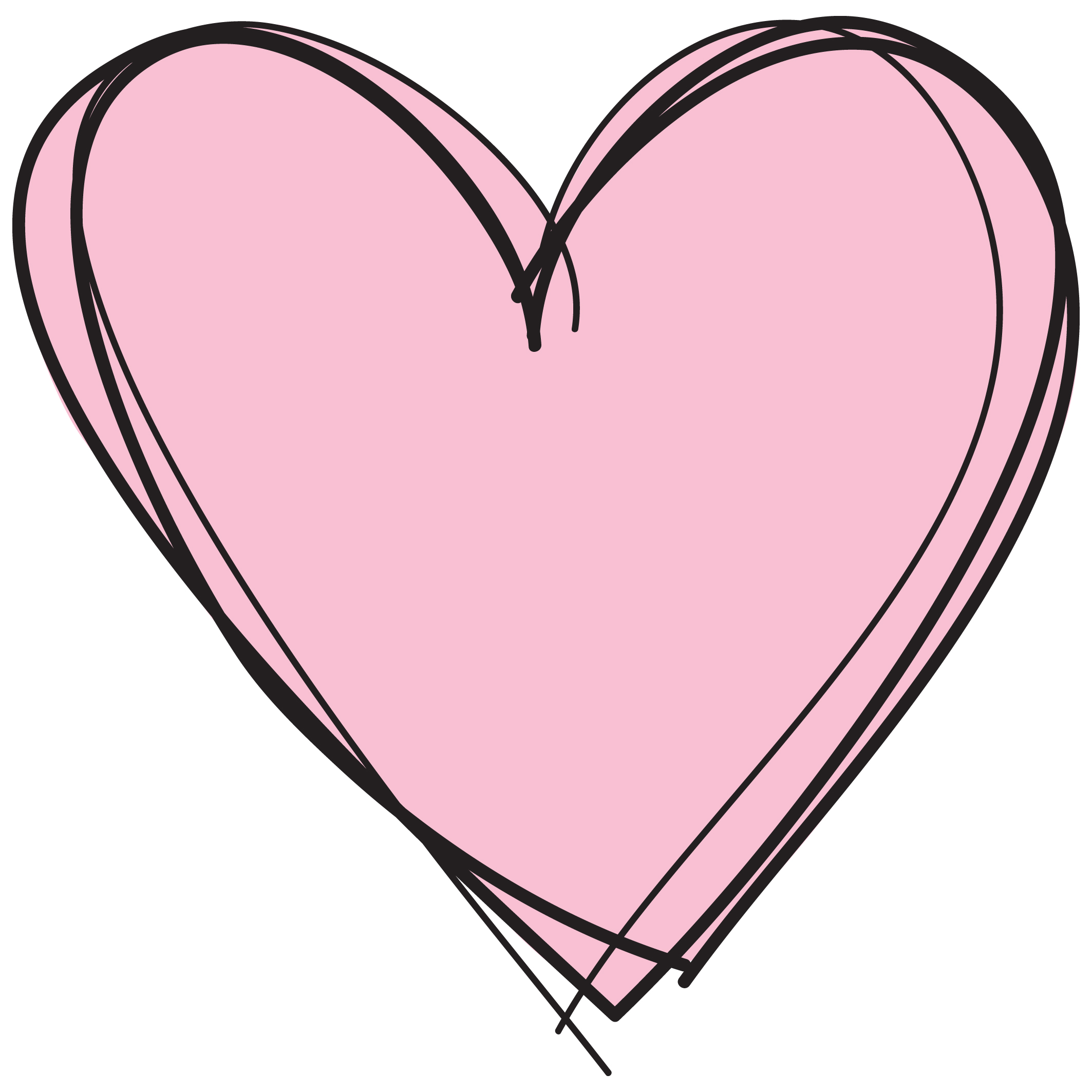 Pink Heart Outline Free download on ClipArtMag