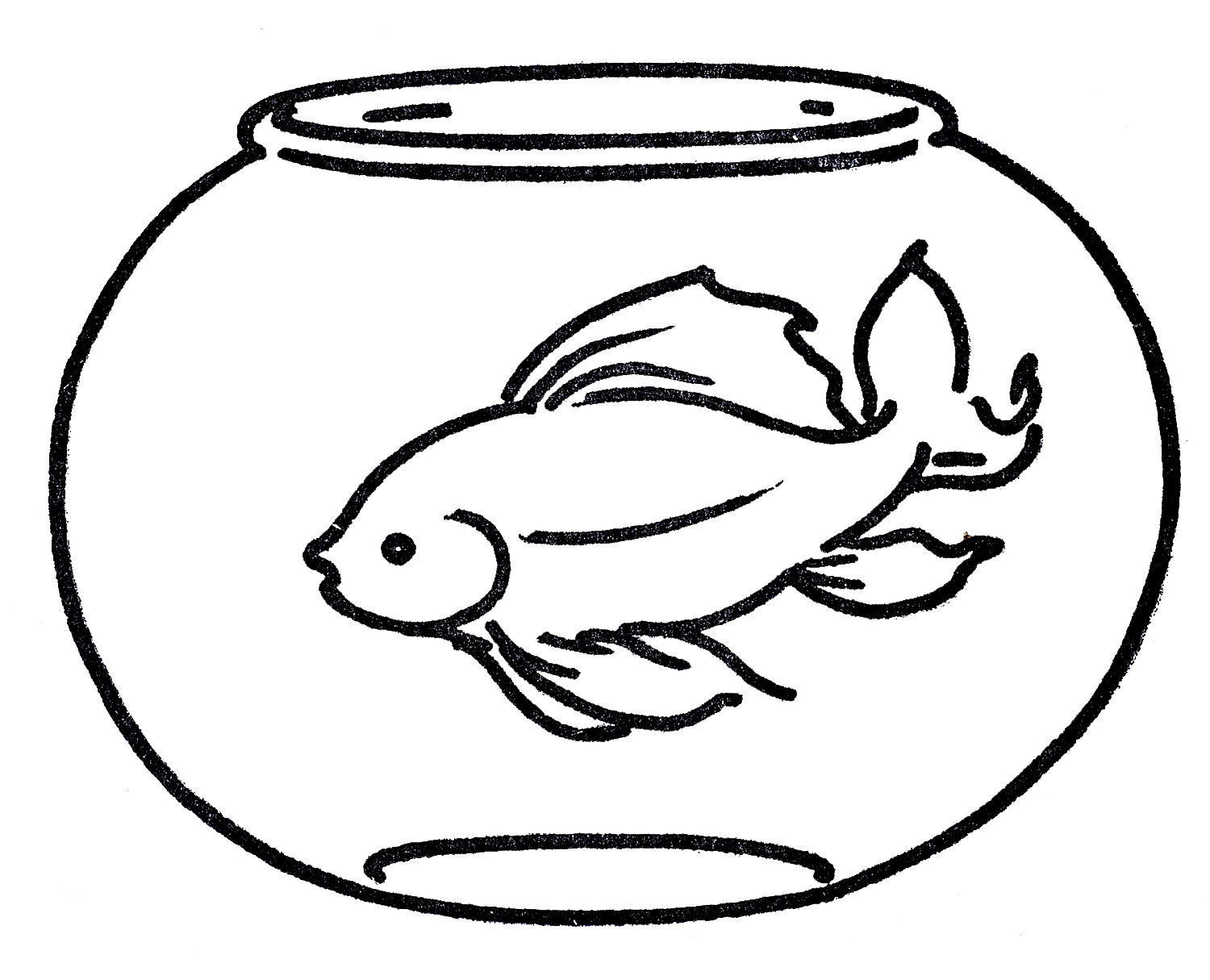 Золотая рыбка в аквариуме раскраска для детей