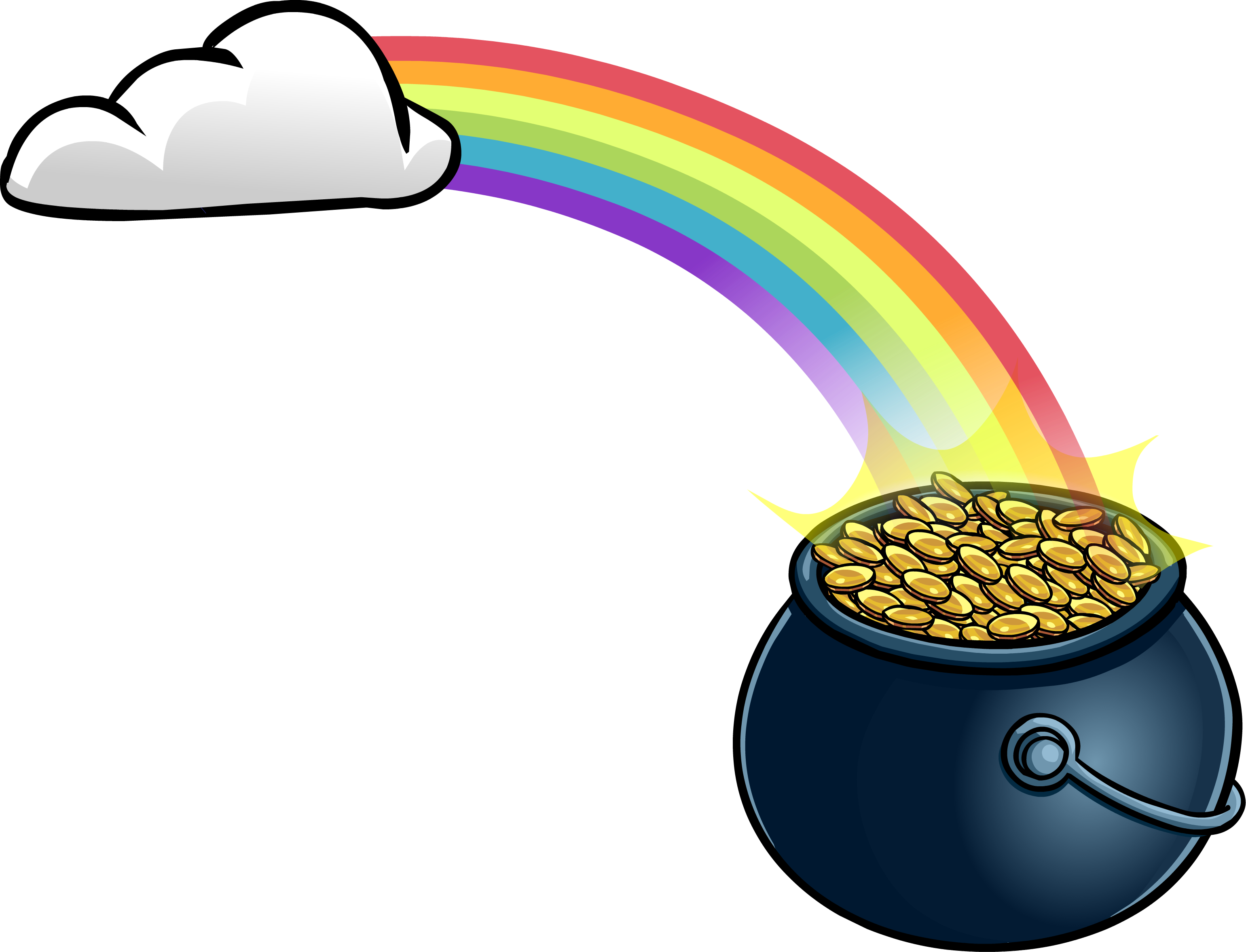 Pot Of Gold Rainbow Clipart Free download on ClipArtMag