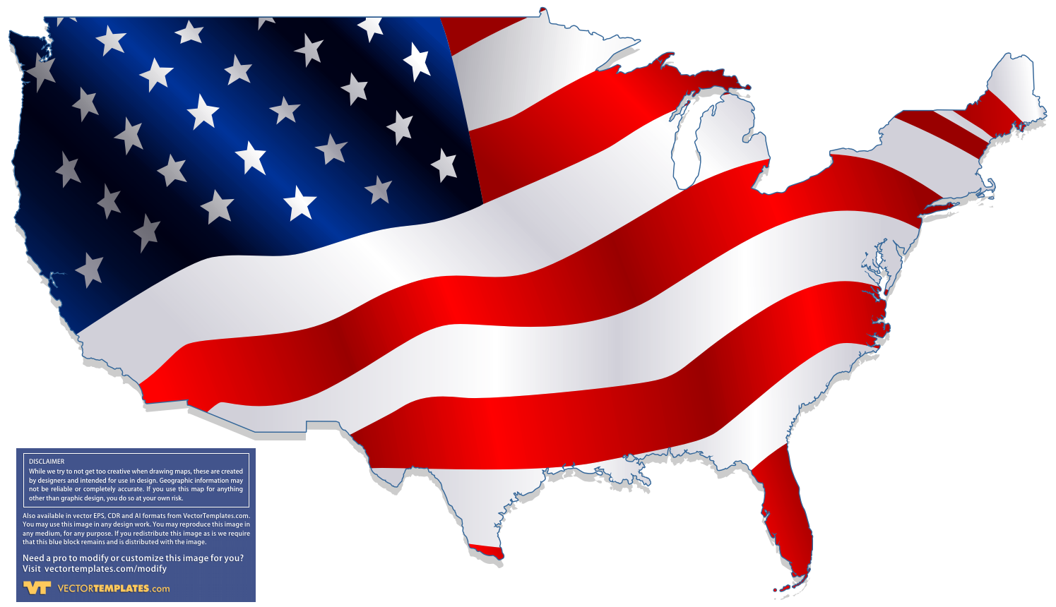Clipart Usa Map Flag
