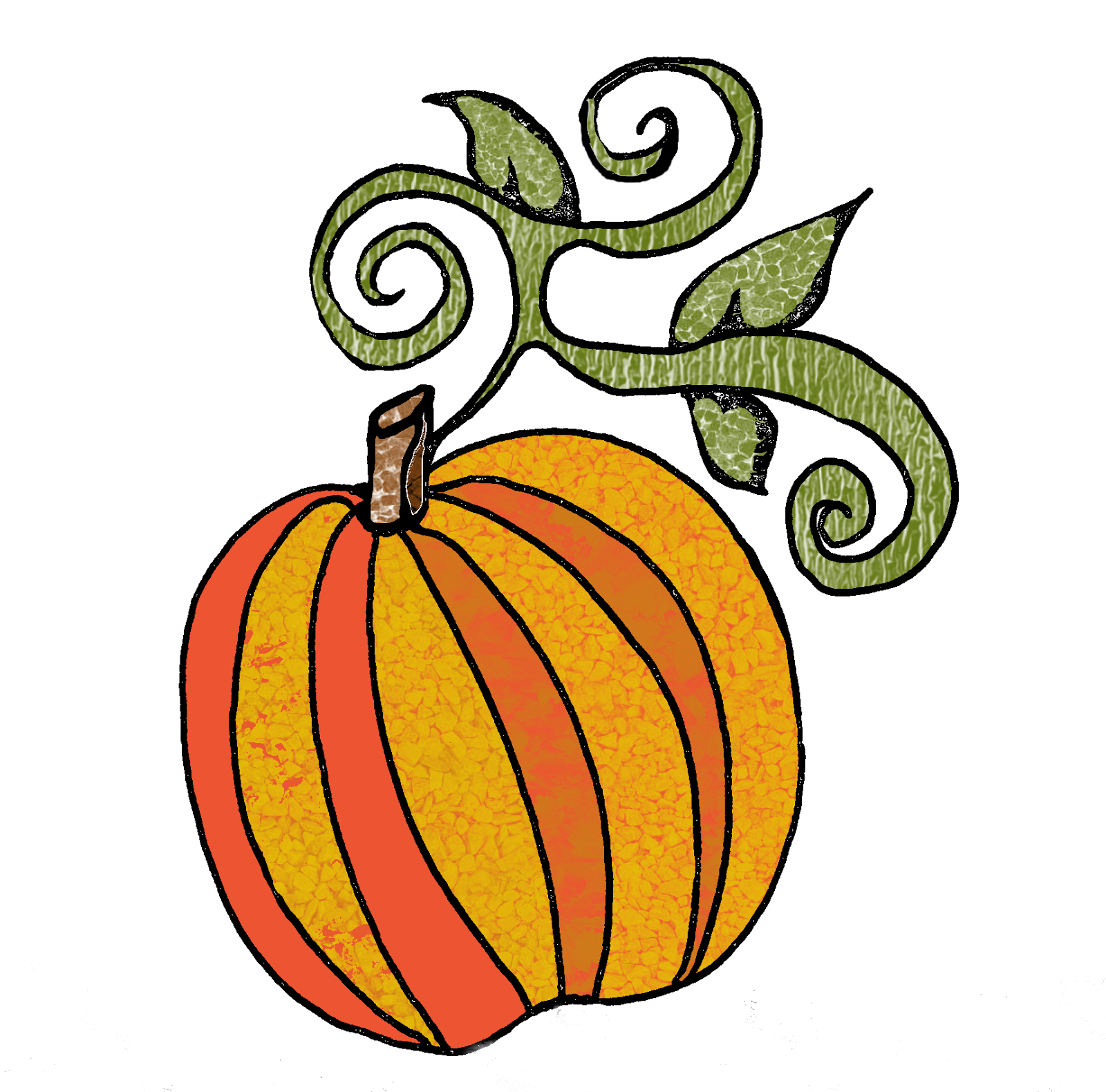 Pumpkin Vine Drawing Free download on ClipArtMag