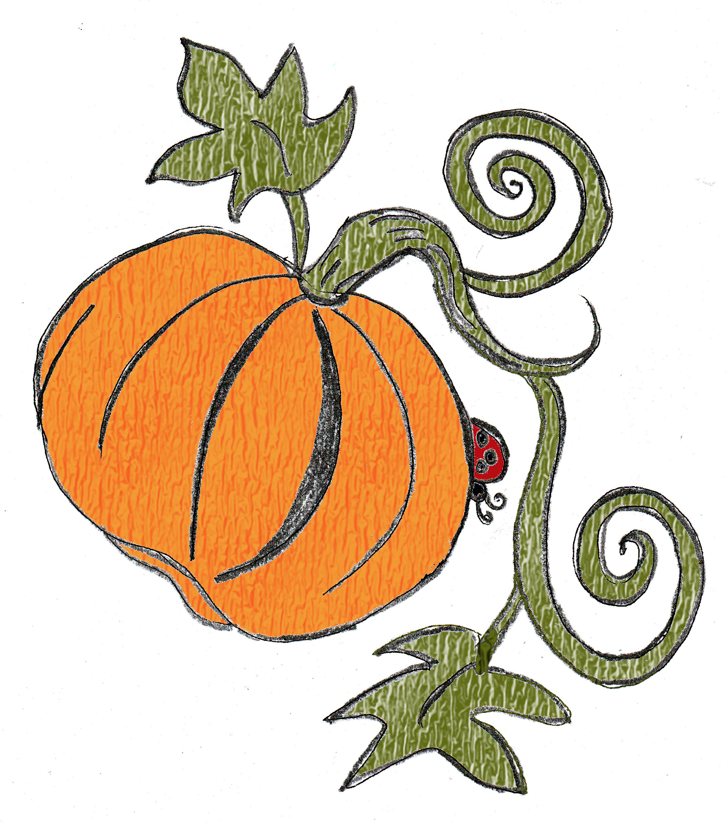 Pumpkin Vine Drawing Free download on ClipArtMag