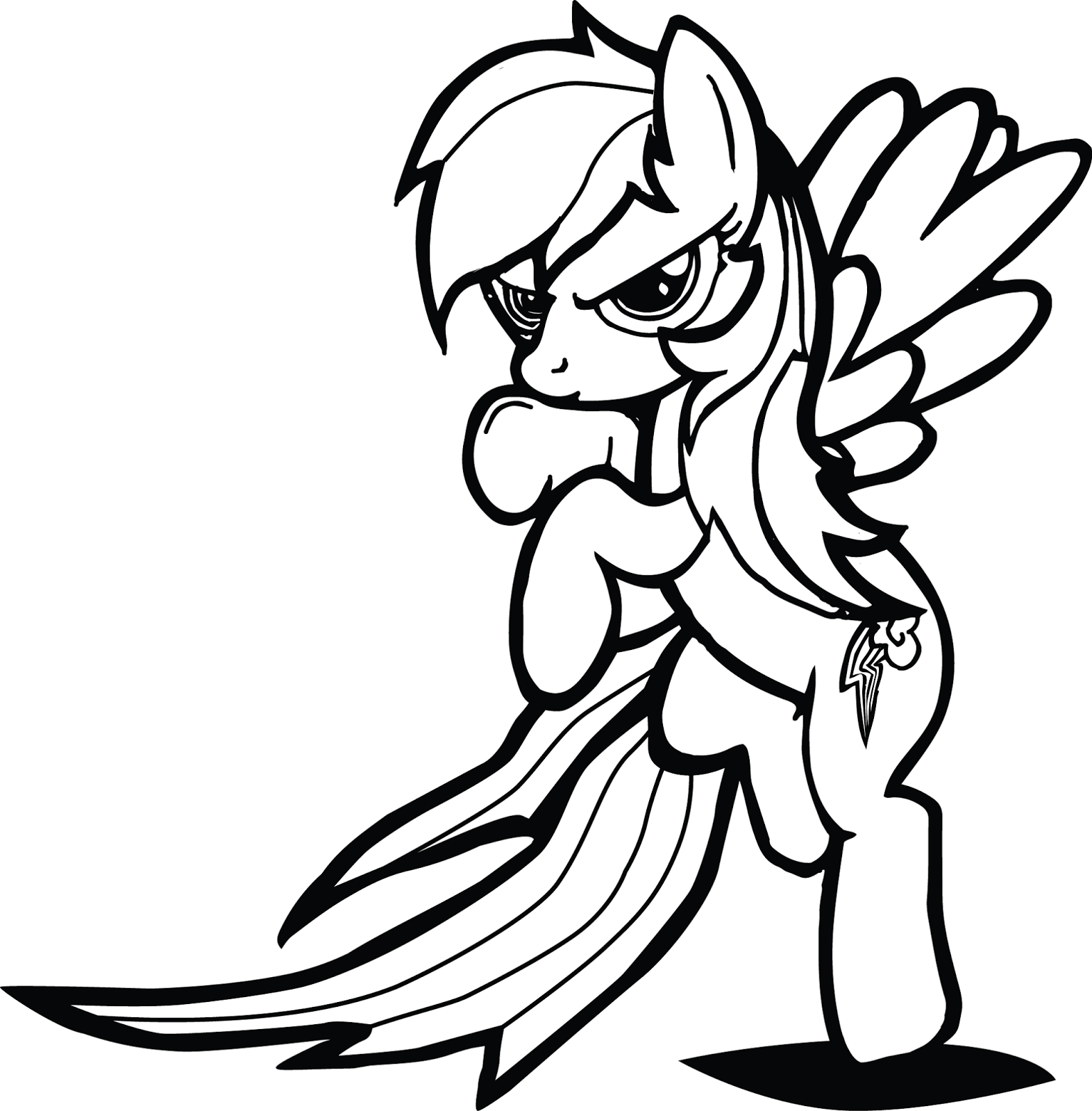 Rainbow Dash Coloring Page Free download on ClipArtMag