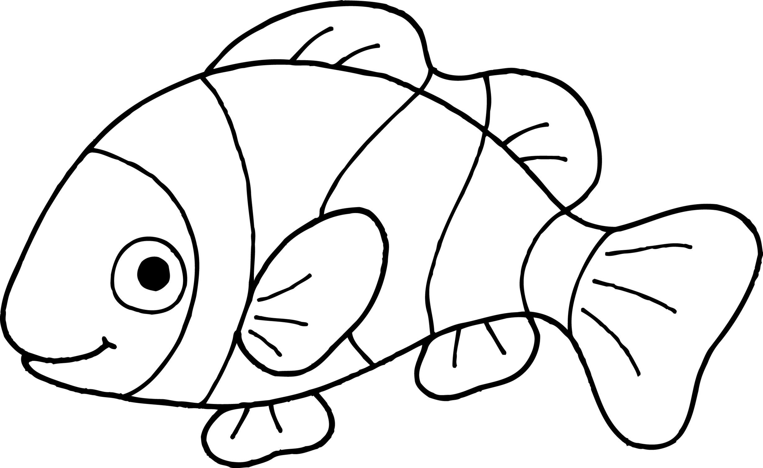 Rainbow Fish Outline Free download on ClipArtMag