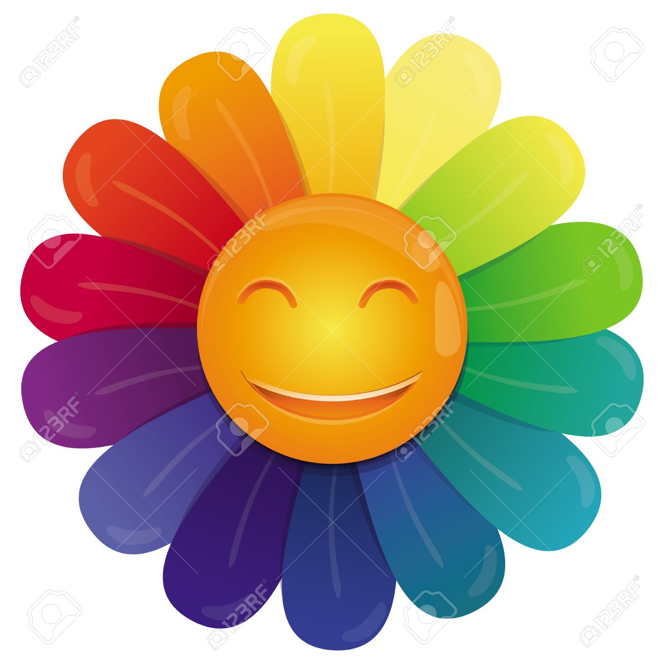 Rainbow Flower Clipart Free download on ClipArtMag