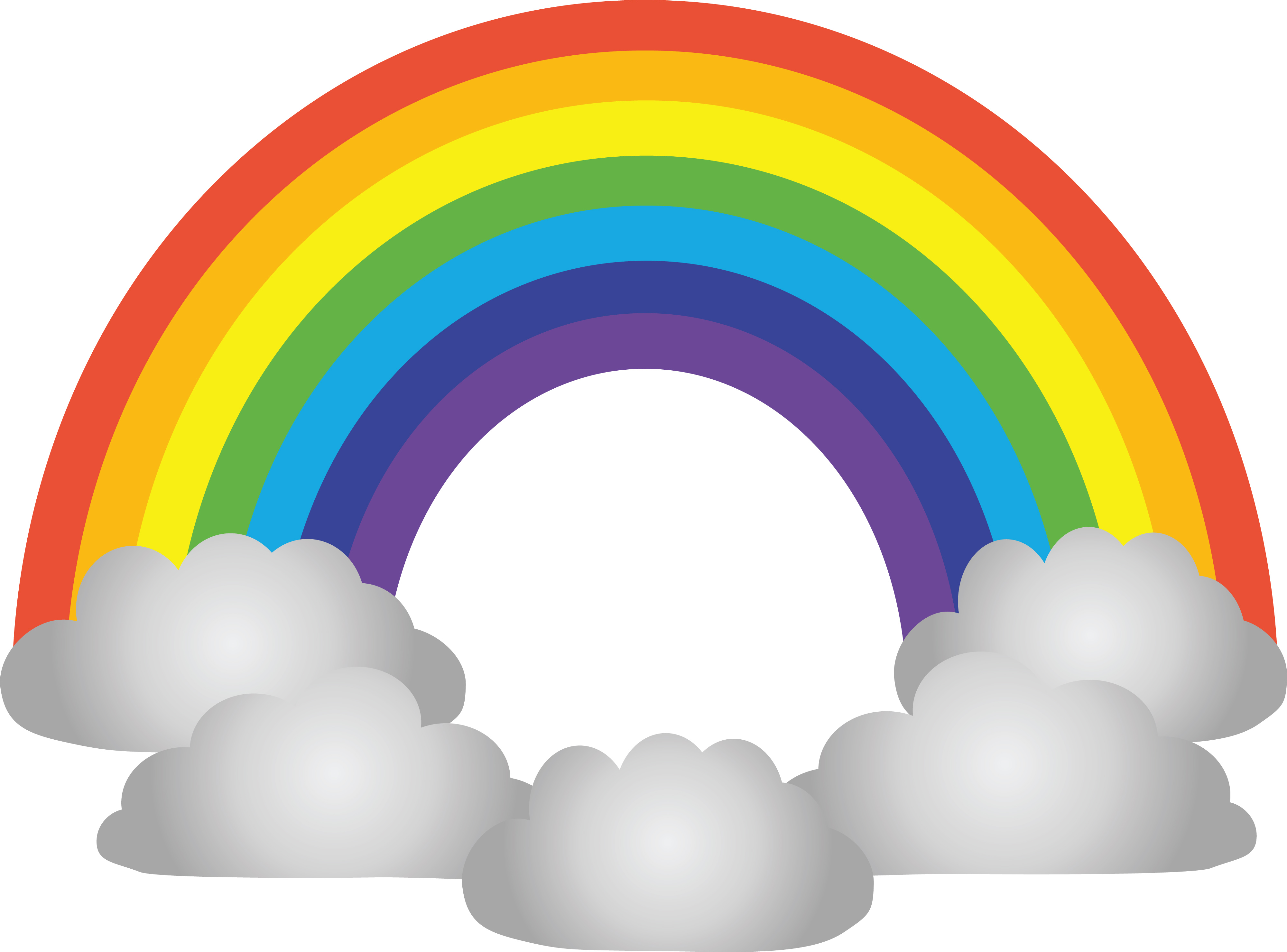 Rainbow With Clouds Clipart Free download on ClipArtMag