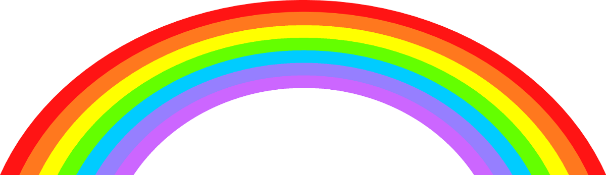 rainbow with clouds clipart