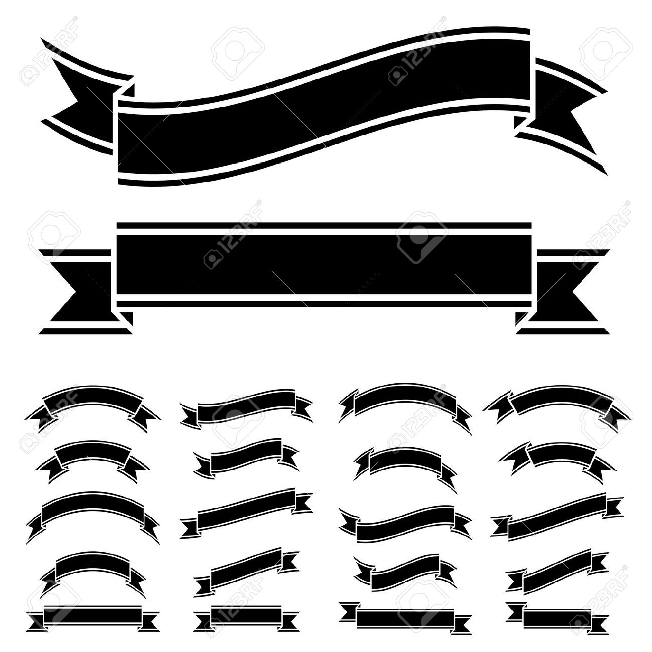 Ribbon Clipart Black And White | Free download on ClipArtMag