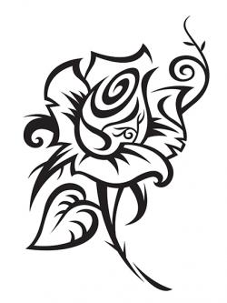 Rose Black And White Outline | Free download on ClipArtMag