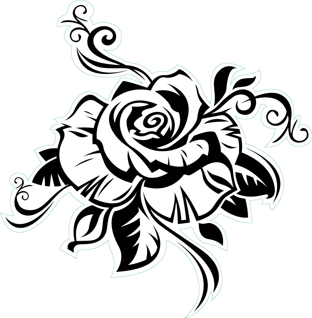 Rose Black And White Outline Free Download On Clipartmag