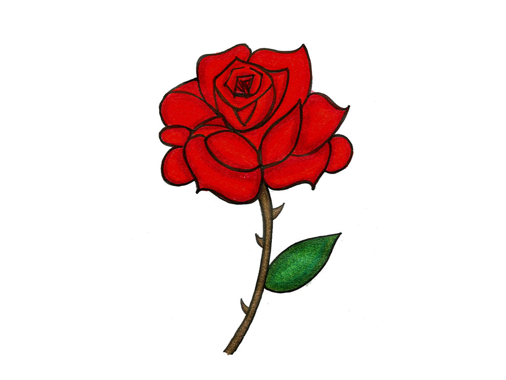 Rose Cartoon Drawing Free download on ClipArtMag