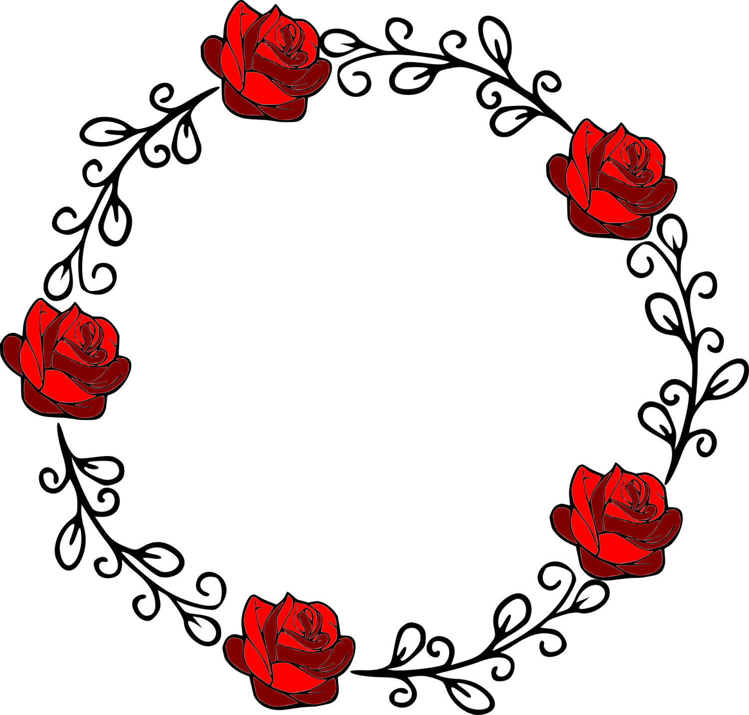 Rose Wreath Clipart | Free download on ClipArtMag