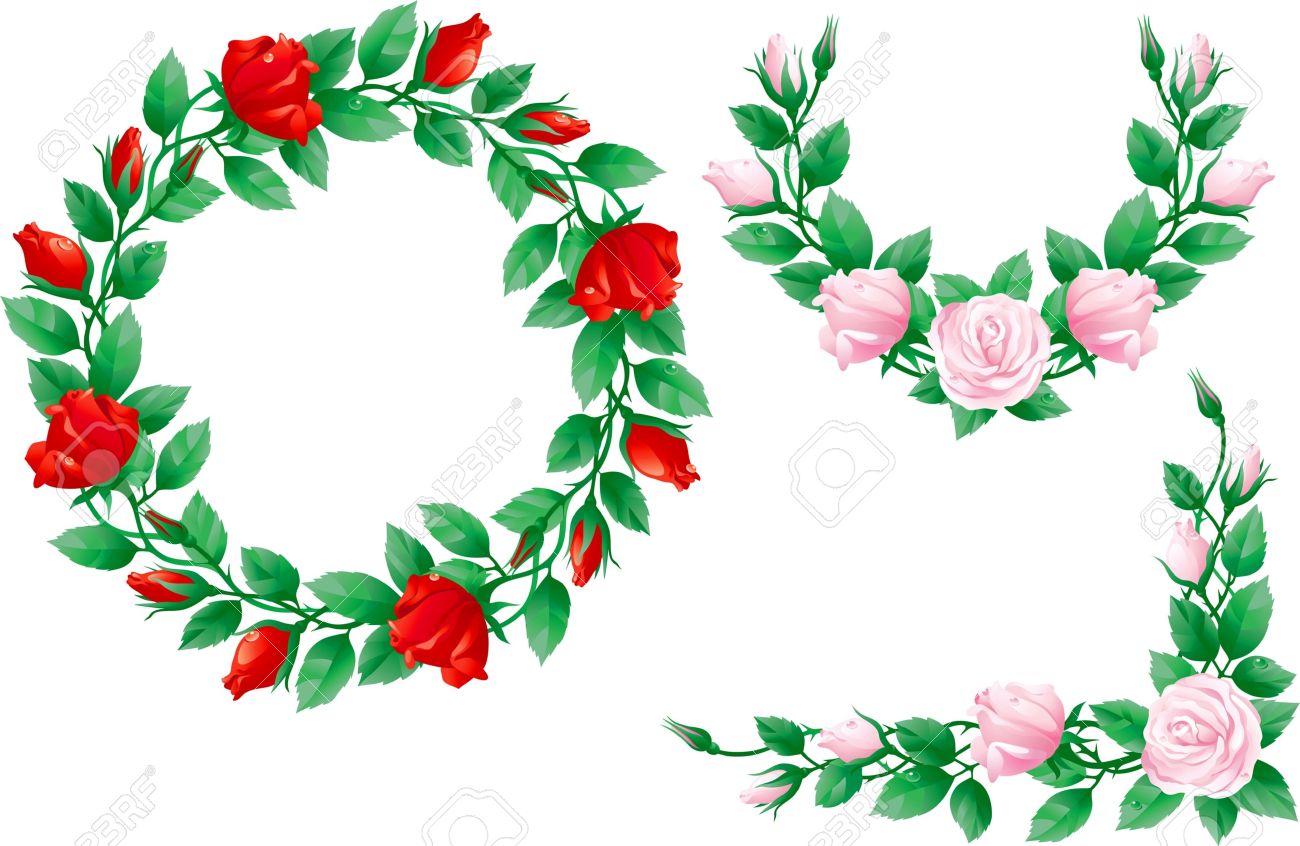 Rose Wreath Clipart | Free download on ClipArtMag