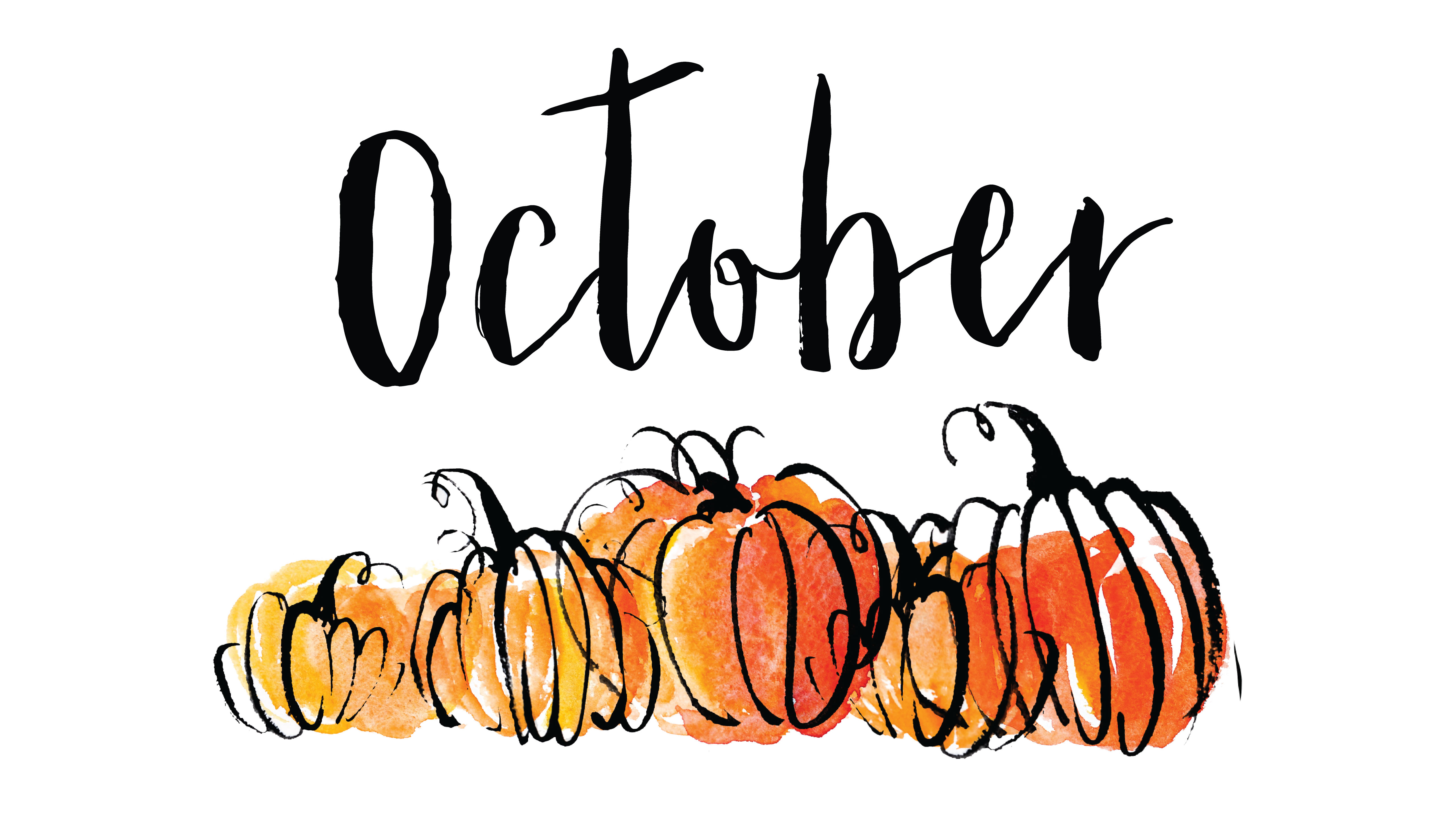 October Calendar Clipart Customize and Print