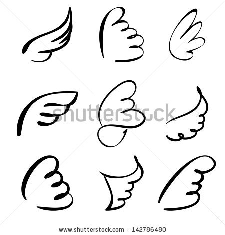 Simple Angel Wing Drawings | Free download on ClipArtMag