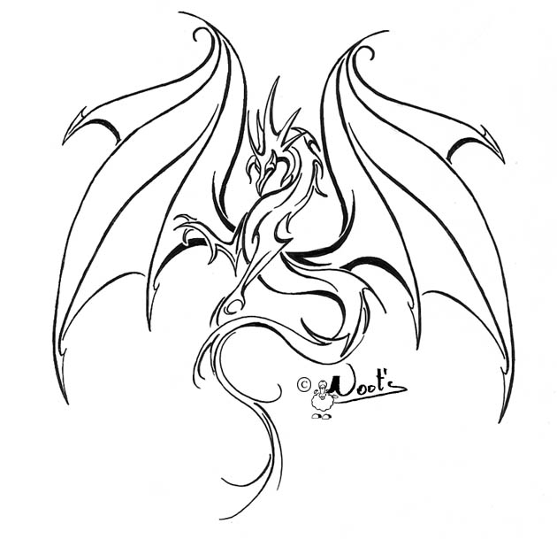 Simple Dragon Outline | Free download on ClipArtMag