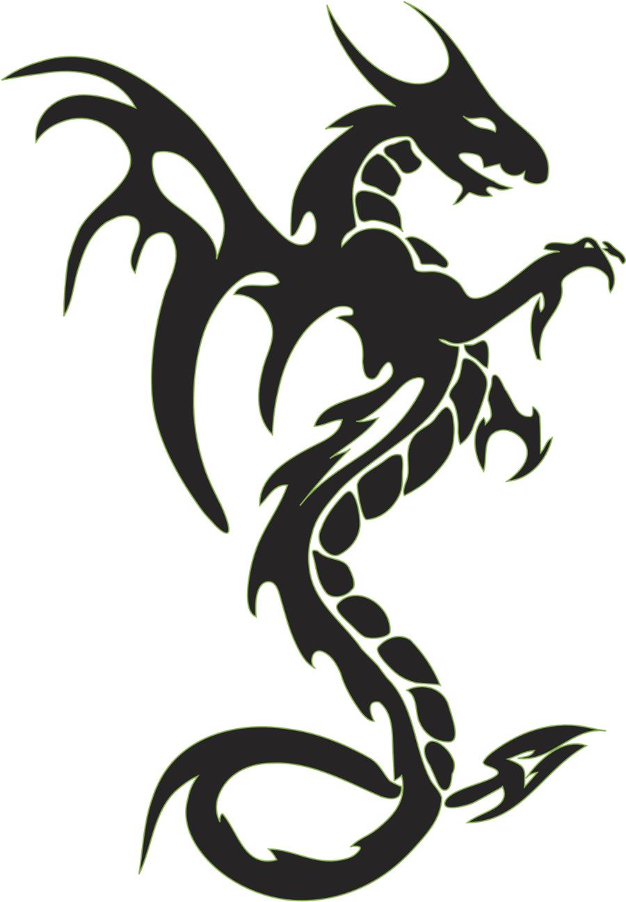 Simple Dragon Outline Free download on ClipArtMag