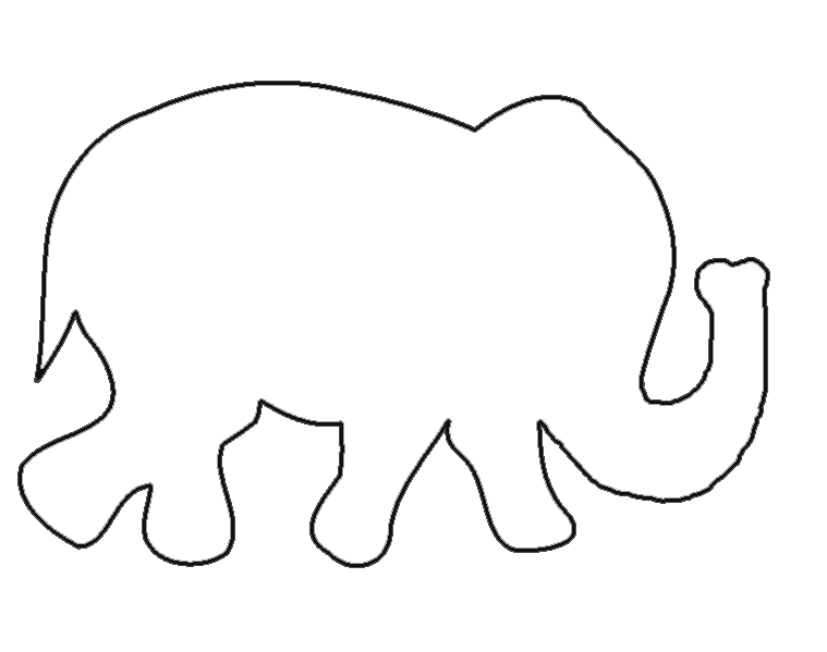 Simple Elephant Outline Free download on ClipArtMag