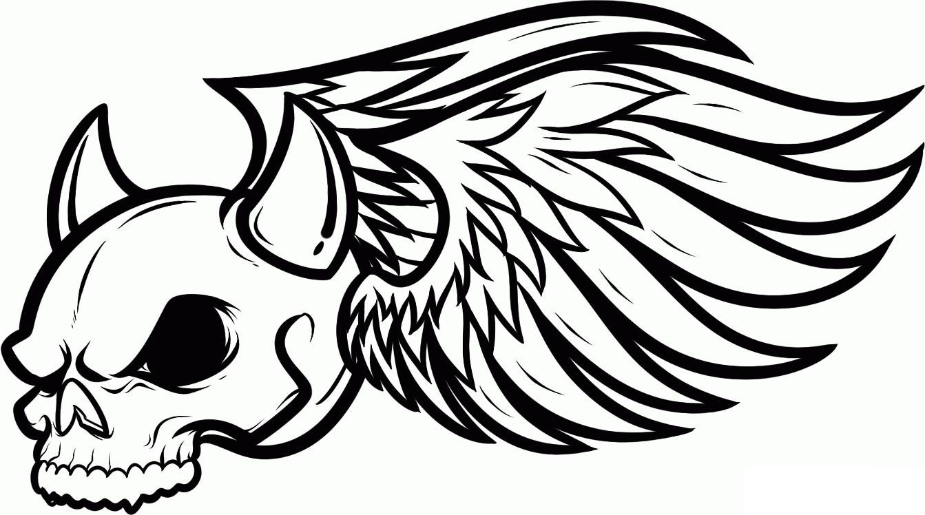 1343x748 Awesome Skull Coloring Pages To Print 85 With Additional Free