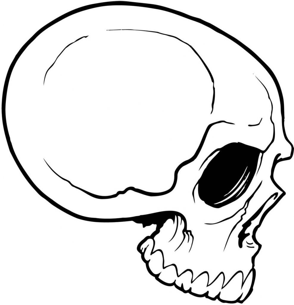 Skull Easy Simple Drawing Drawings Clipart Skulls Cliparts Clip Draw