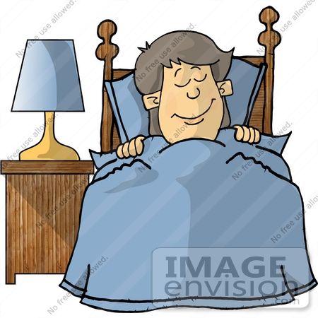 450x450 little boy sound asleep, tucked into bed clipart