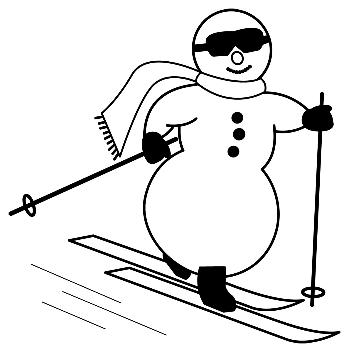Snowman Clipart Black And White Free Free download on