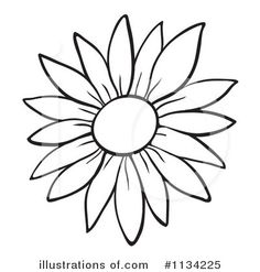 Featured image of post Outline Sunflower Clipart Black And White