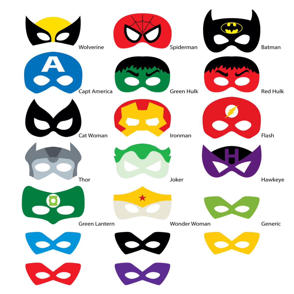 Superhero Mask Template Free download on ClipArtMag