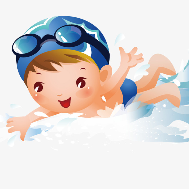 Swimming Cartoon Images : Cartoon Summer Swimming Pool Blue Swimming