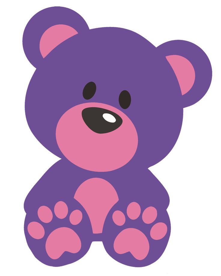 purple teddy bear cartoon