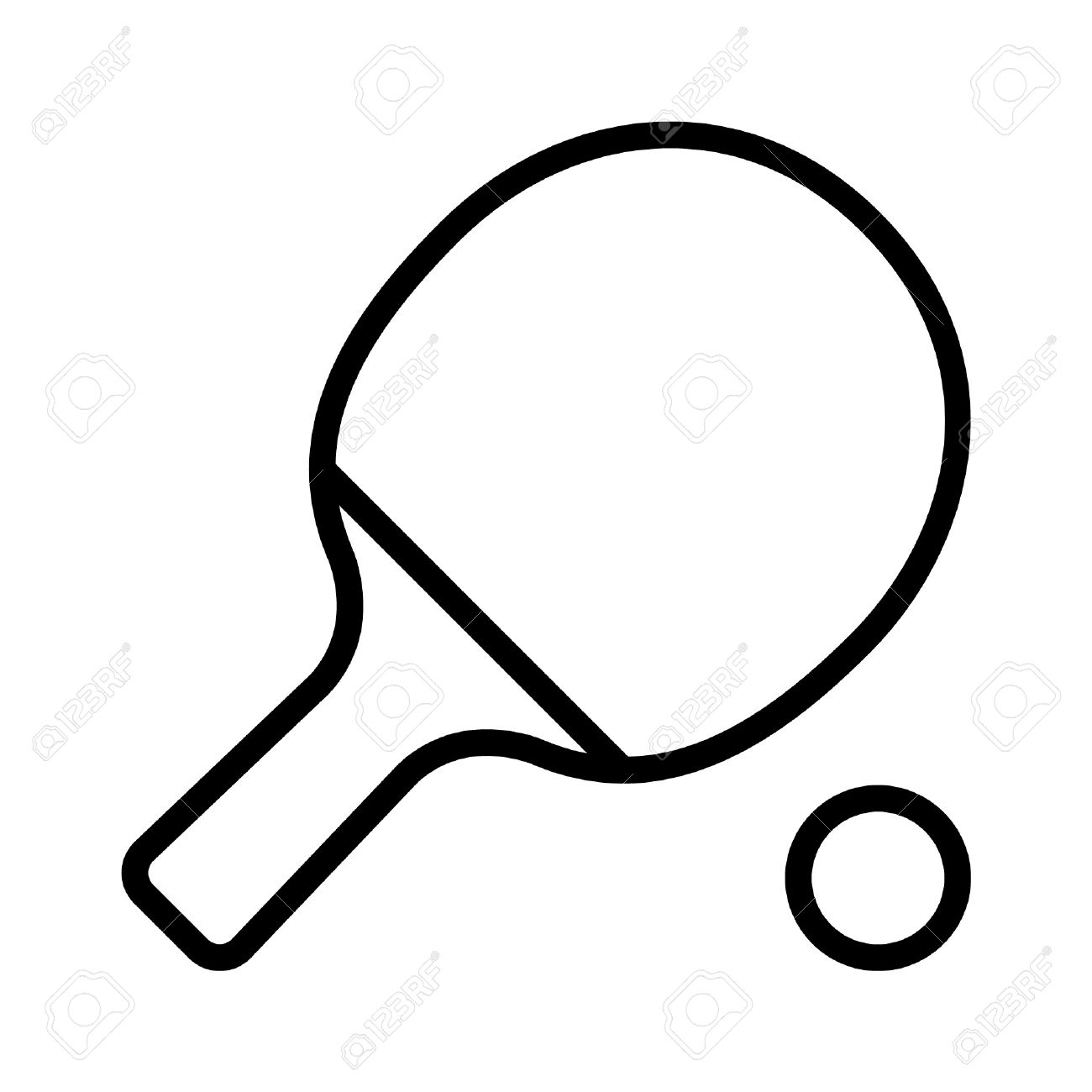 Tennis Ball And Racket Black And White Clipart | Free download on