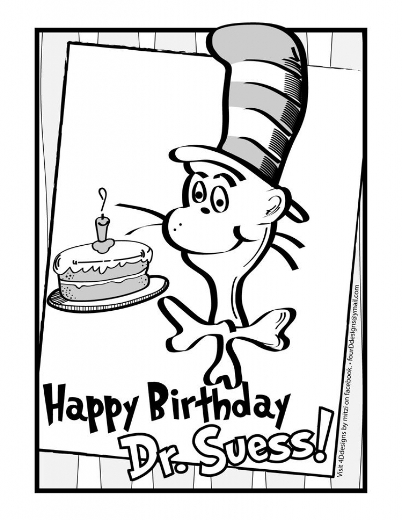 Free Cat In The Hat Coloring Pages Printable لم يسبق له مثيل
