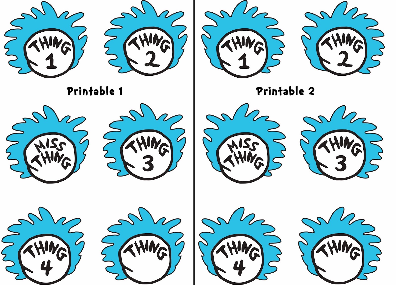 Thing 1 And Thing 2 Printable Free download on ClipArtMag