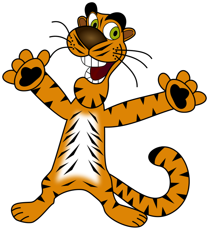 726x800 free happy cartoon tiger clip art