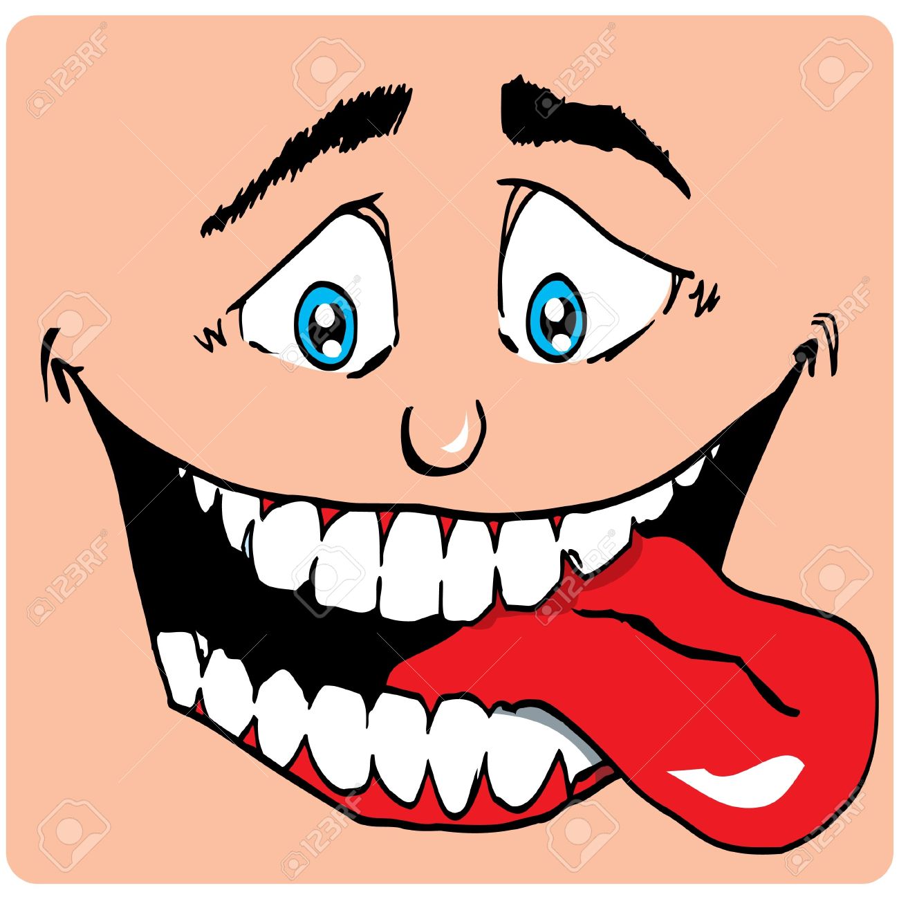 sticking with out face tongue Cartoon