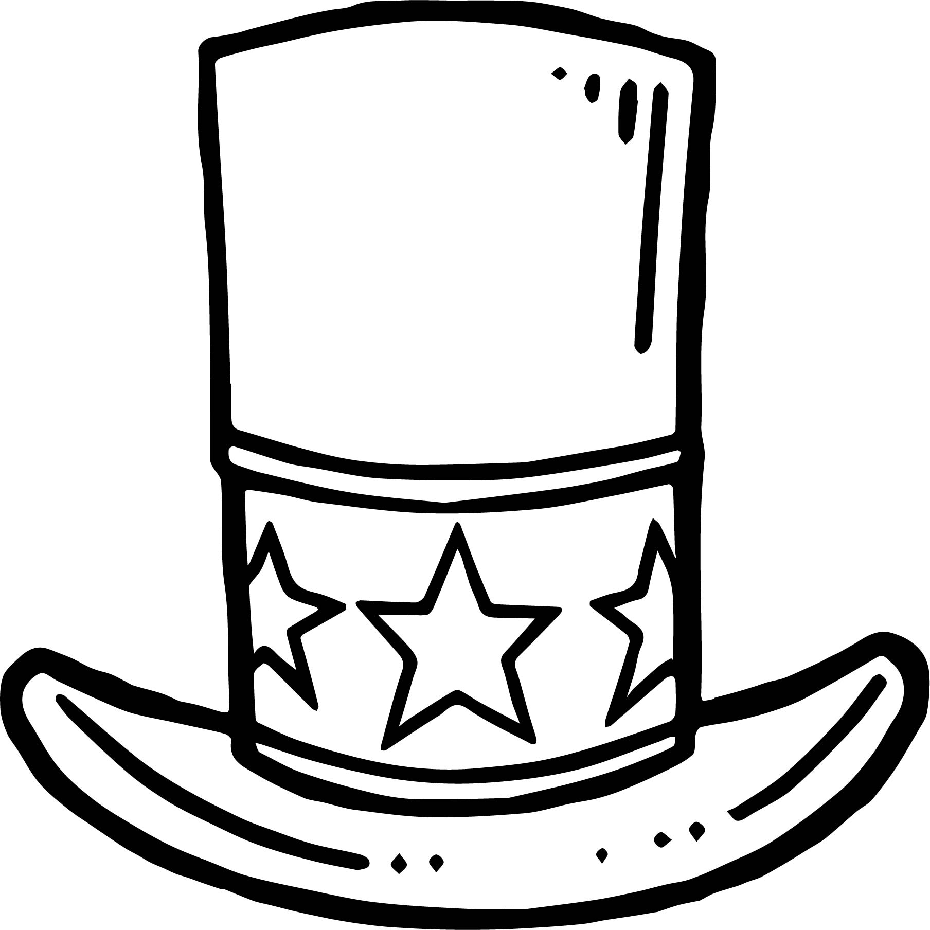 Top Hat Coloring Page | Free download on ClipArtMag