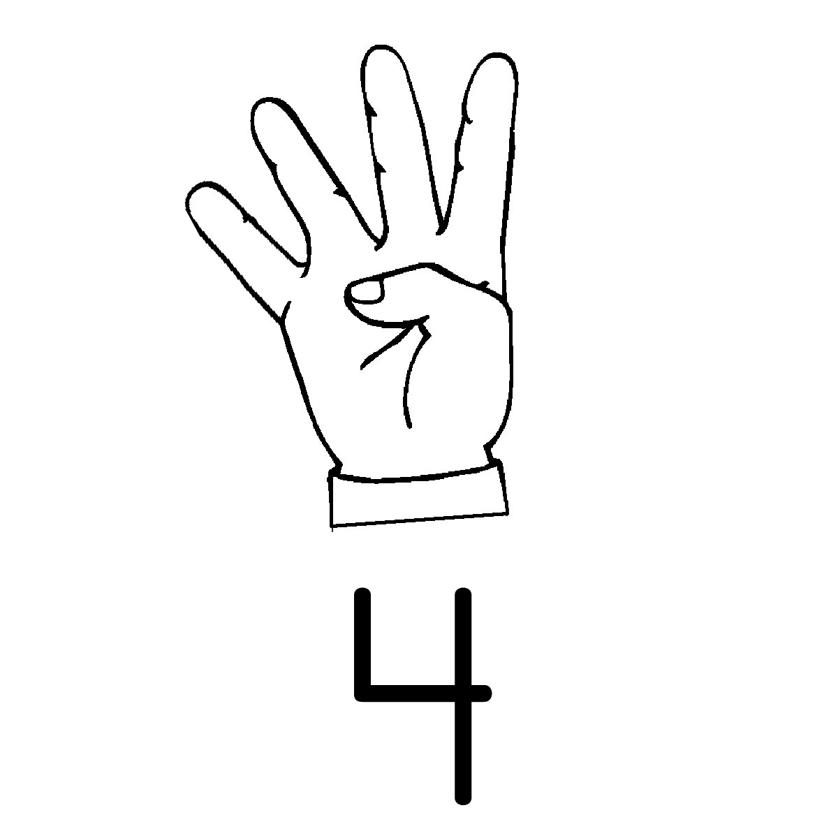 1200x1200 number sign with fingers clipart