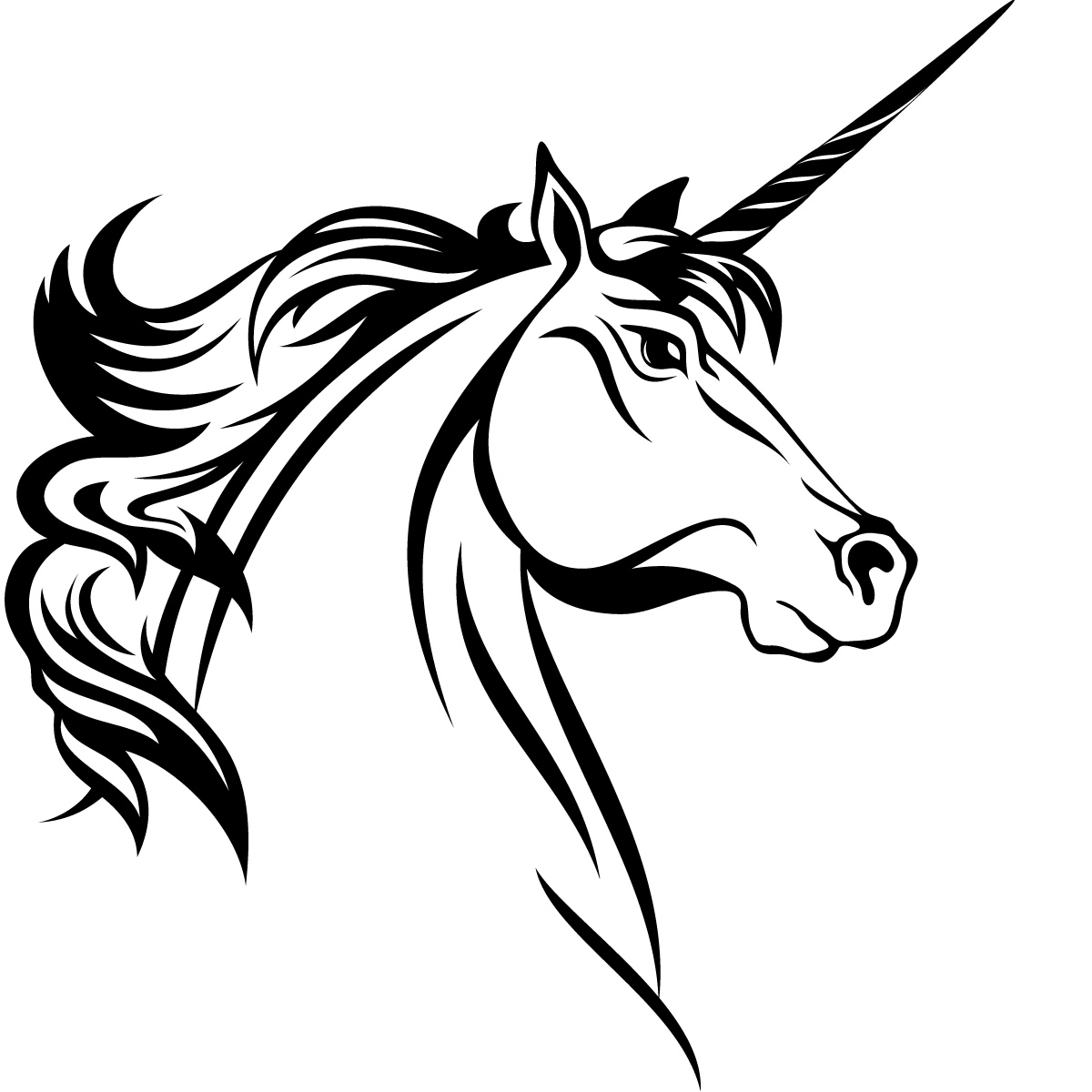 Unicorn Black And White Free download on ClipArtMag