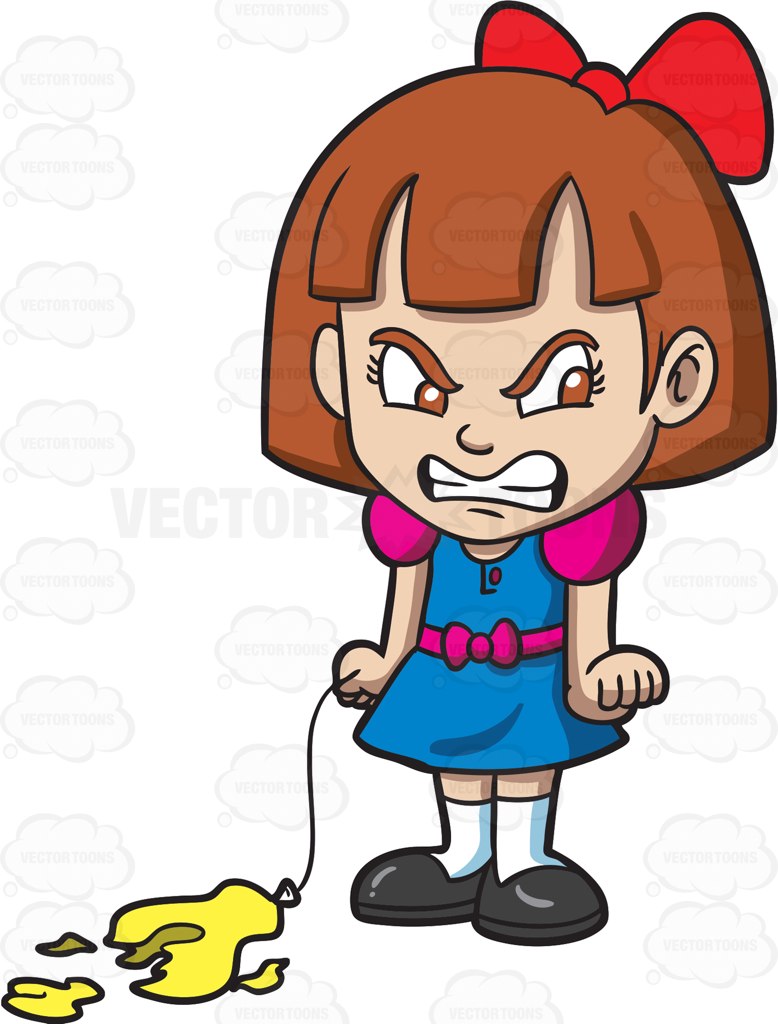 Premium Vector Angry And Upset Girl Kid With Clenched Illustration