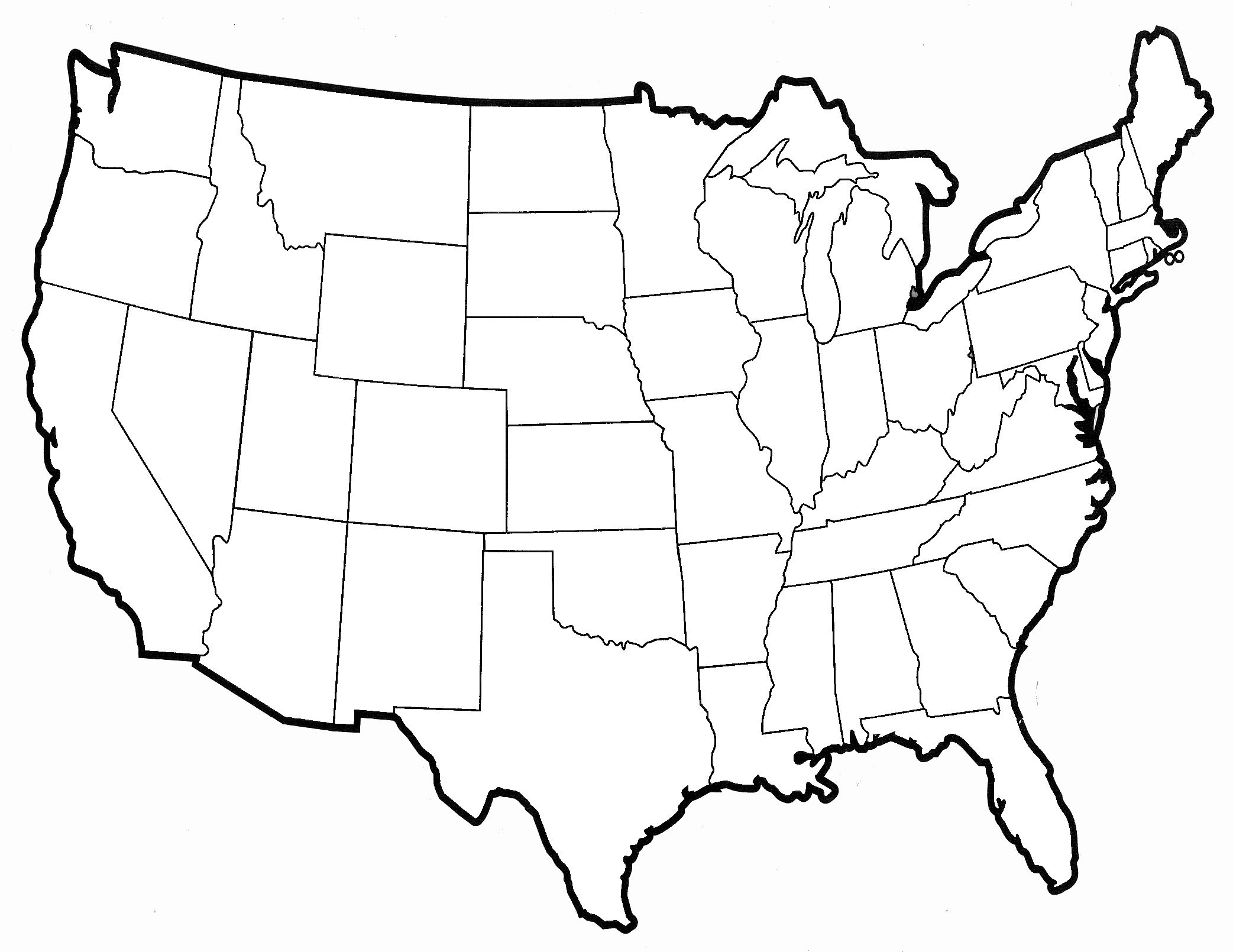 Free Printable Blank States Map