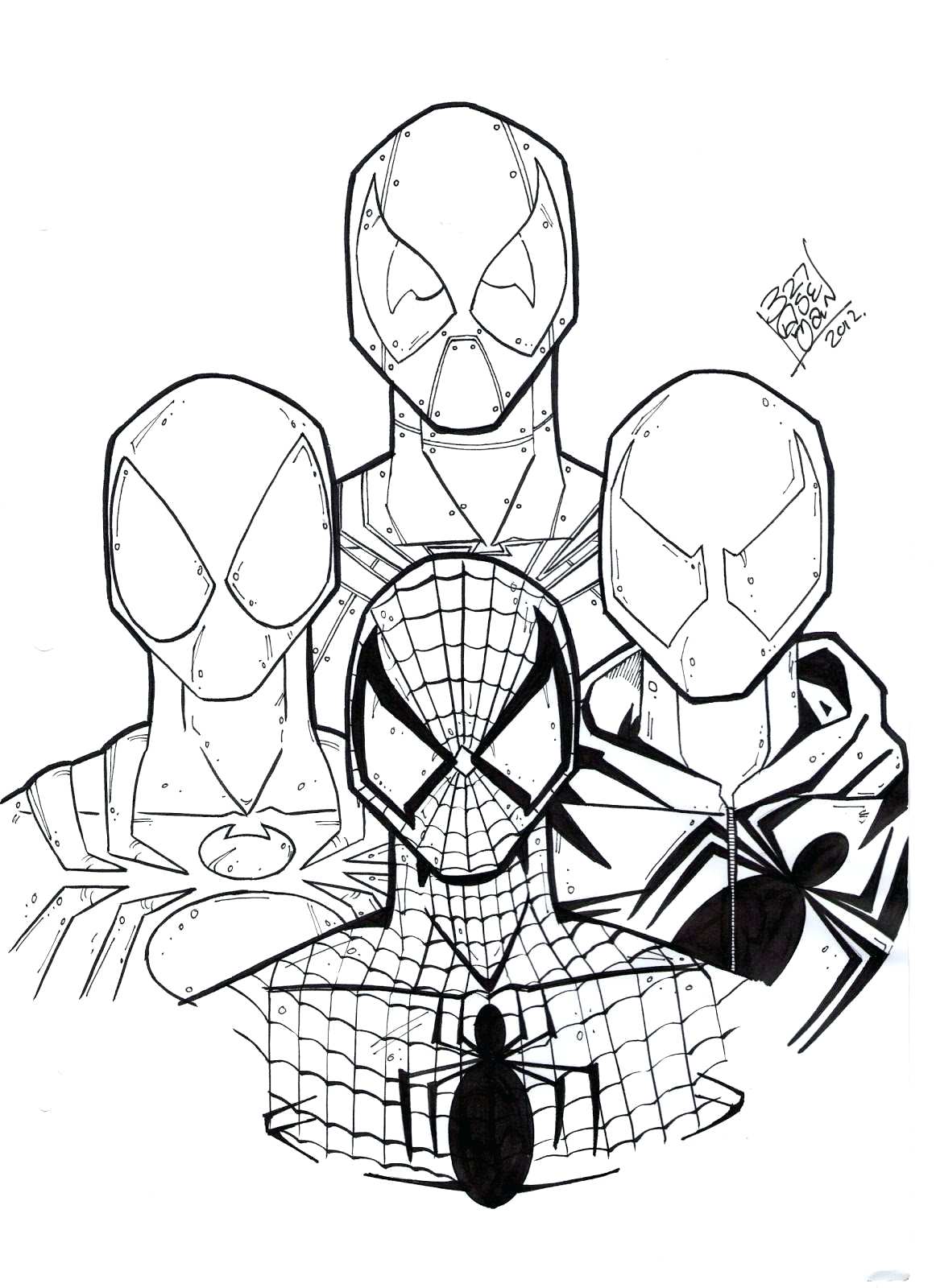 494 Simple Full Size Spiderman Coloring Pages for Kindergarten