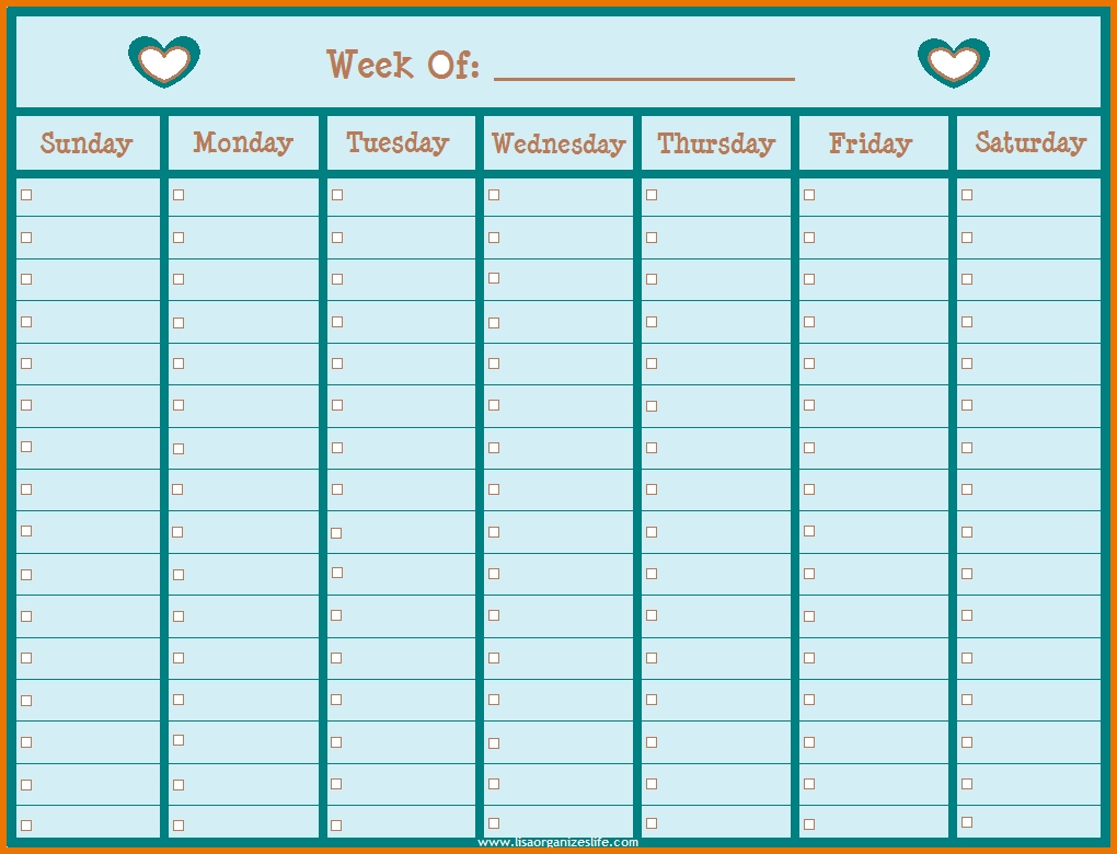 Weekly Calendar Free Download On ClipArtMag