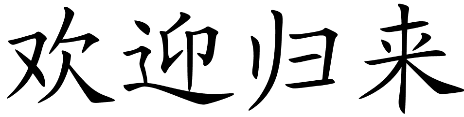 Welcome Back In Chinese Characters