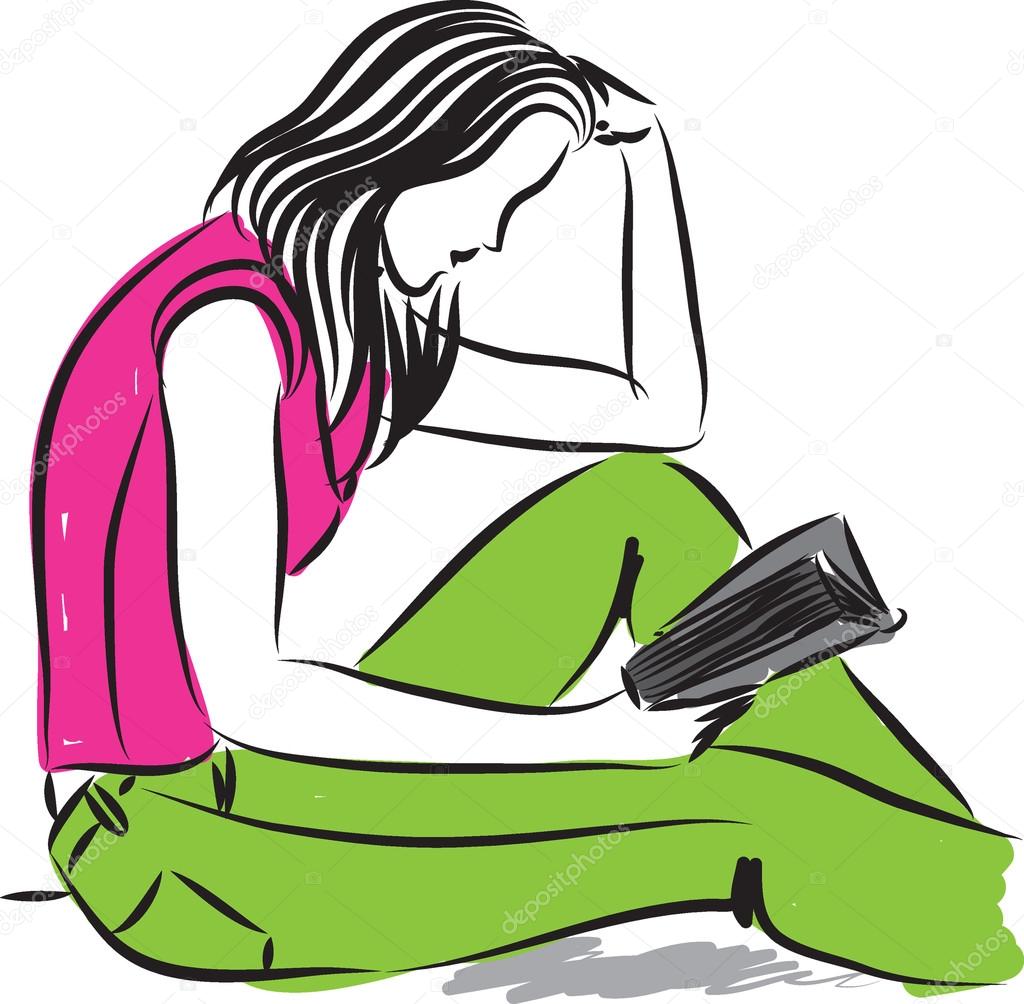 Woman Reading Book Clipart | Free download on ClipArtMag