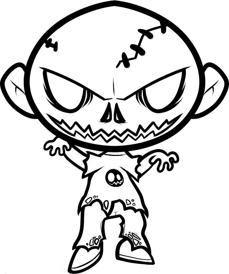 Zombie Coloring Pages Free download on ClipArtMag