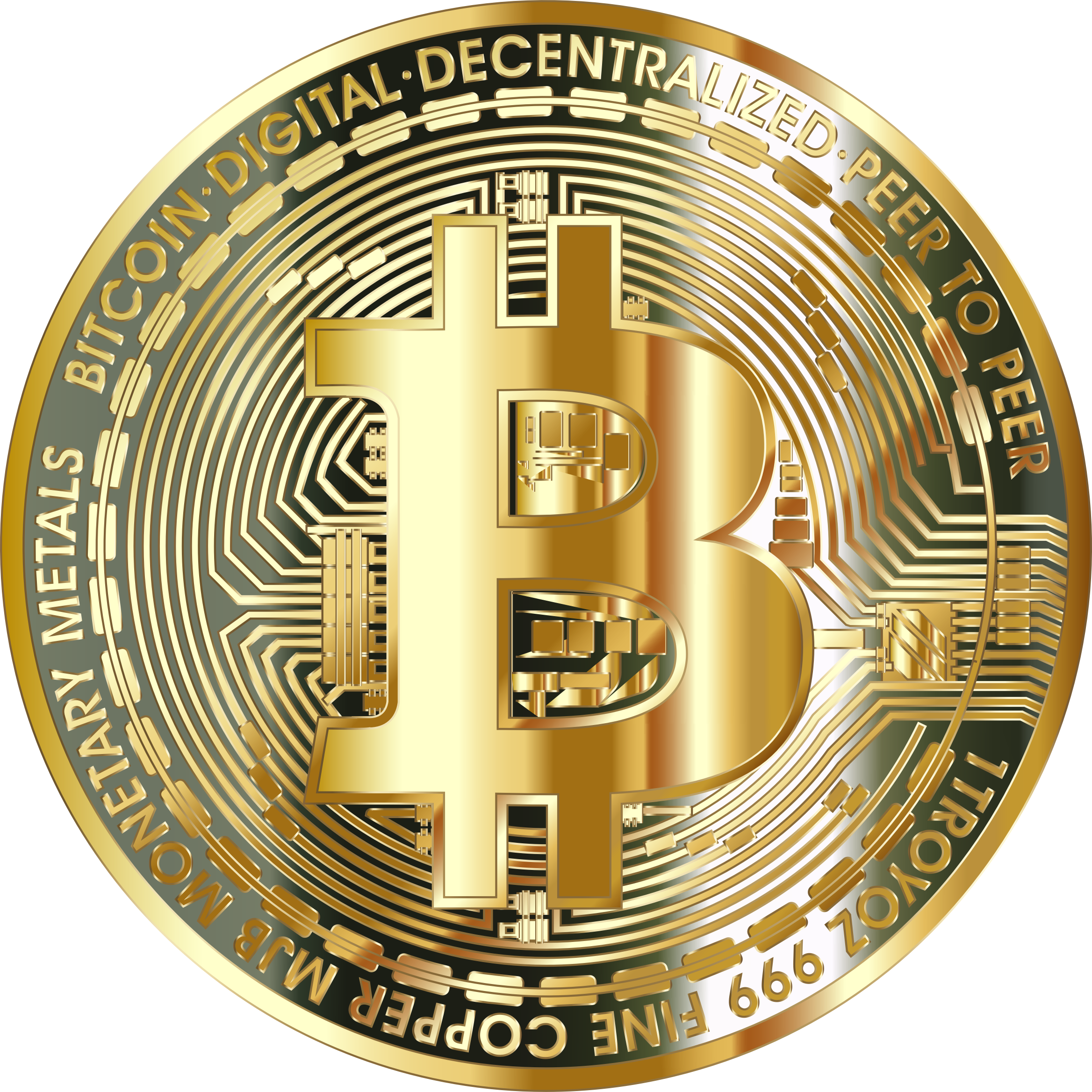 Gold Bitcoin Coin on ClipArtMag.com