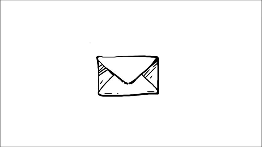 852x480 Hand Drawing Envelope Stock Footage Video