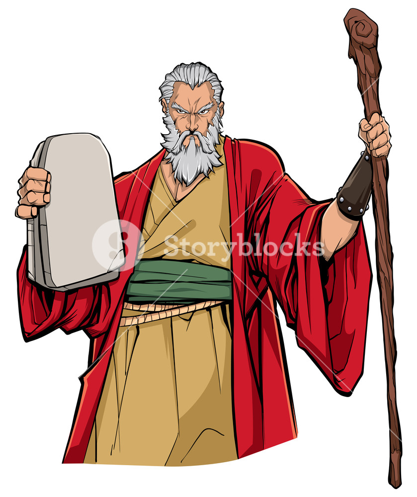 839x1000 Portrait Of Moses Holding The Stone Tablets With The Ten